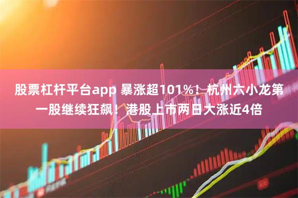 股票杠杆平台app 暴涨超101%！杭州六小龙第一股继续狂飙！港股上市两日大涨近4倍