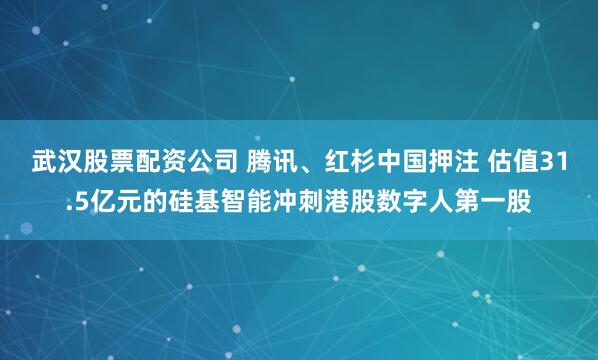 武汉股票配资公司 腾讯、红杉中国押注 估值31.5亿元的硅基智能冲刺港股数字人第一股